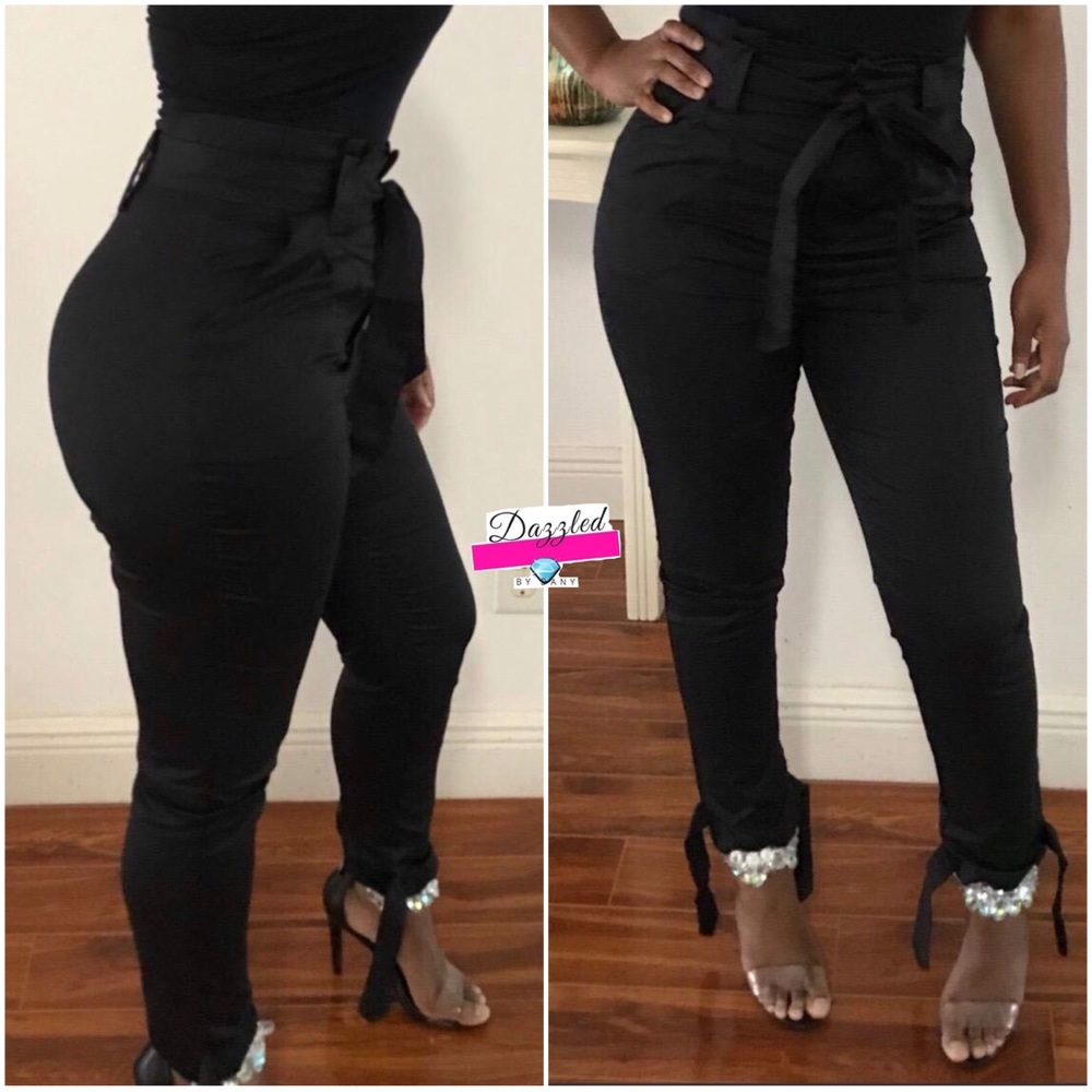 Ruffled trouser pants